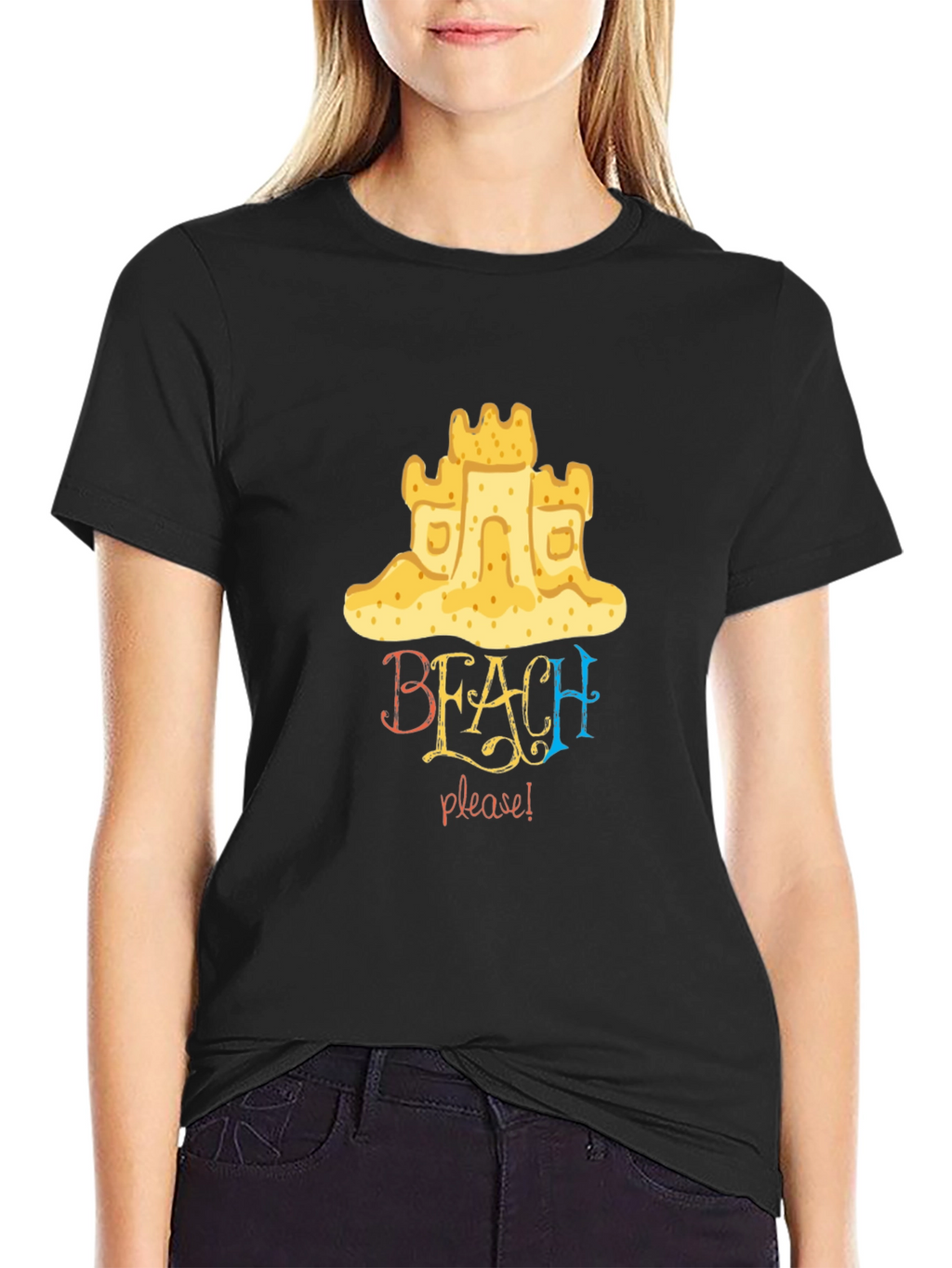 Beach Please Graphic Tee - Sandcastle Design