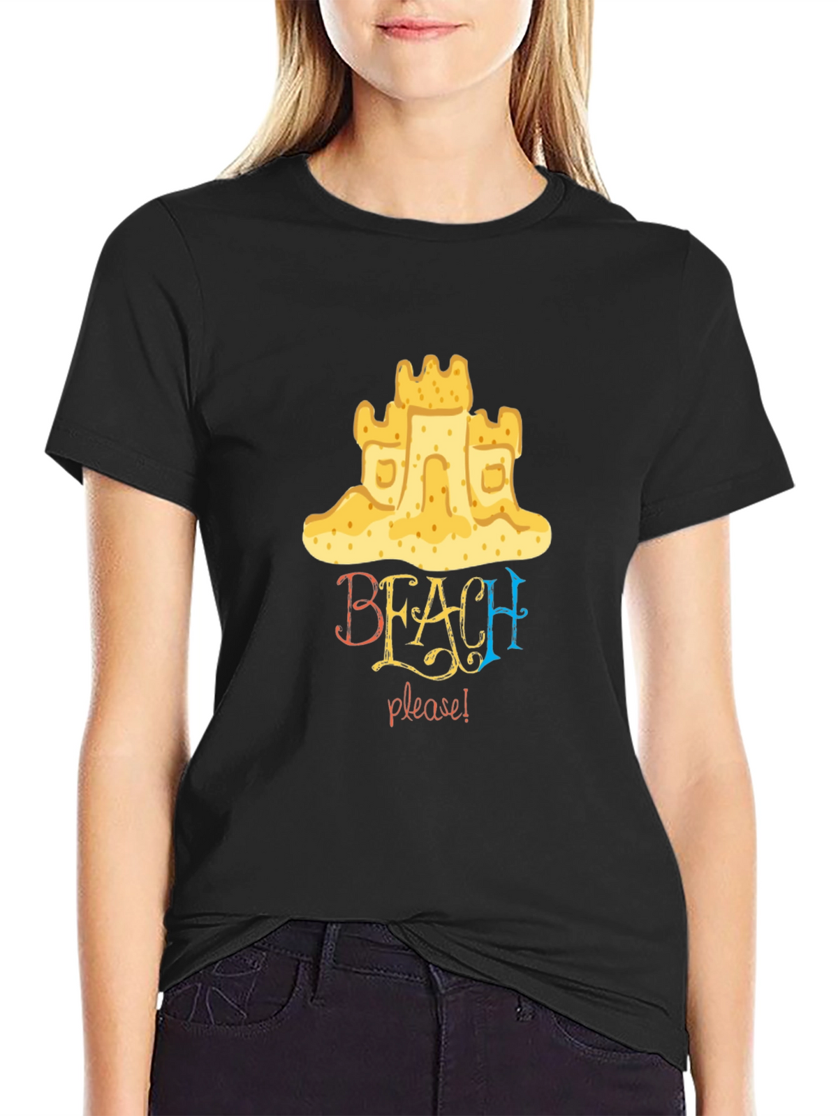 Beach Please Graphic Tee - Sandcastle Design