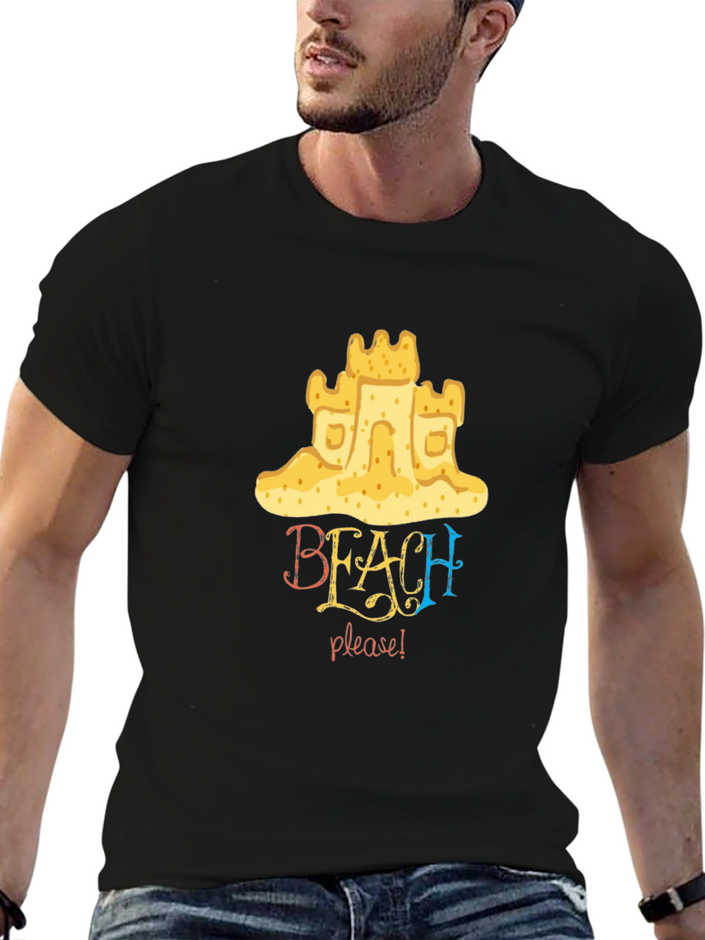 Beach Please Graphic Tee - Sandcastle Design