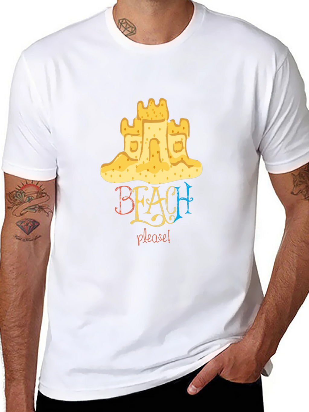 Beach Please Graphic Tee - Sandcastle Design