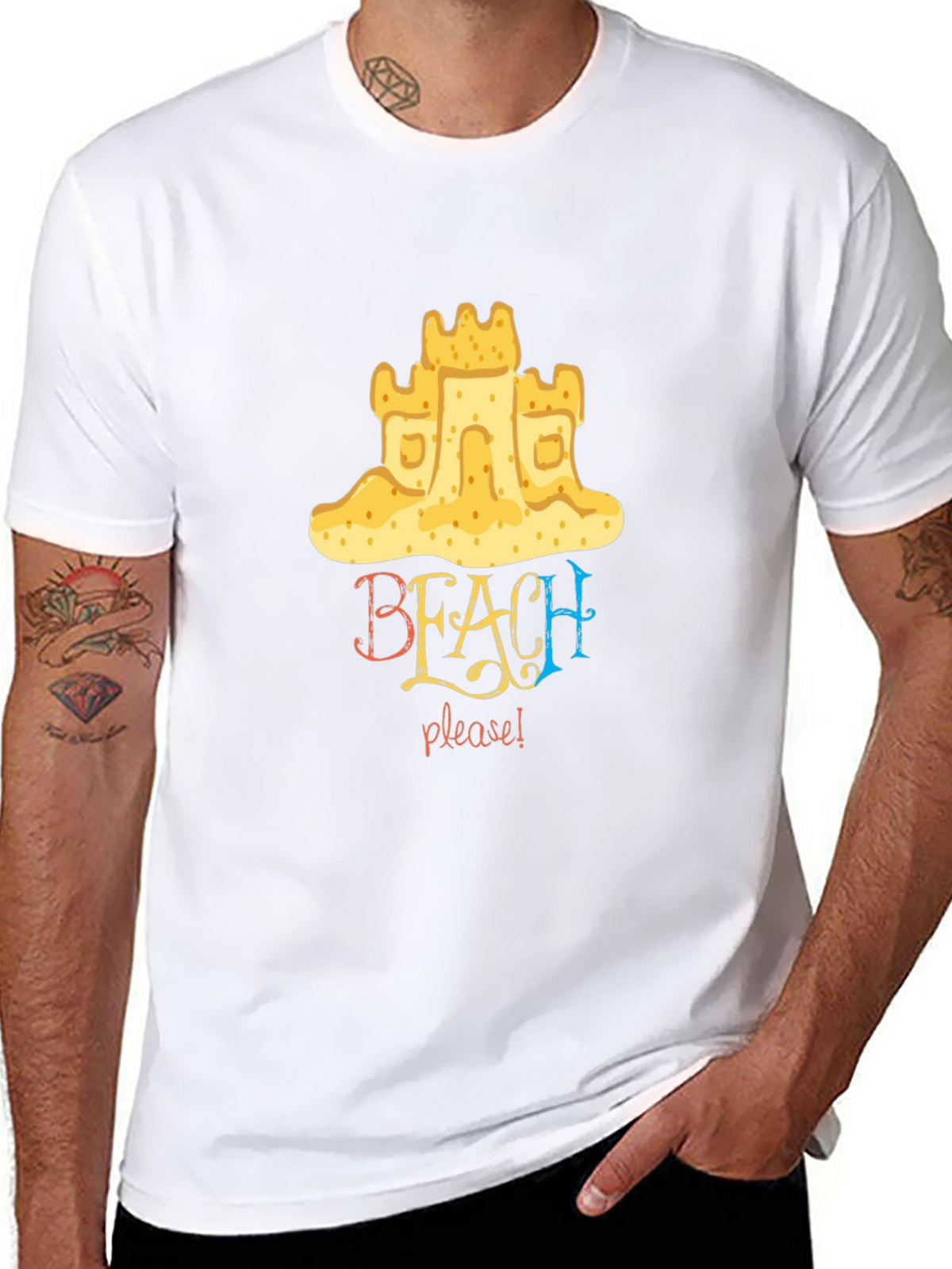 Beach Please Graphic Tee - Sandcastle Design
