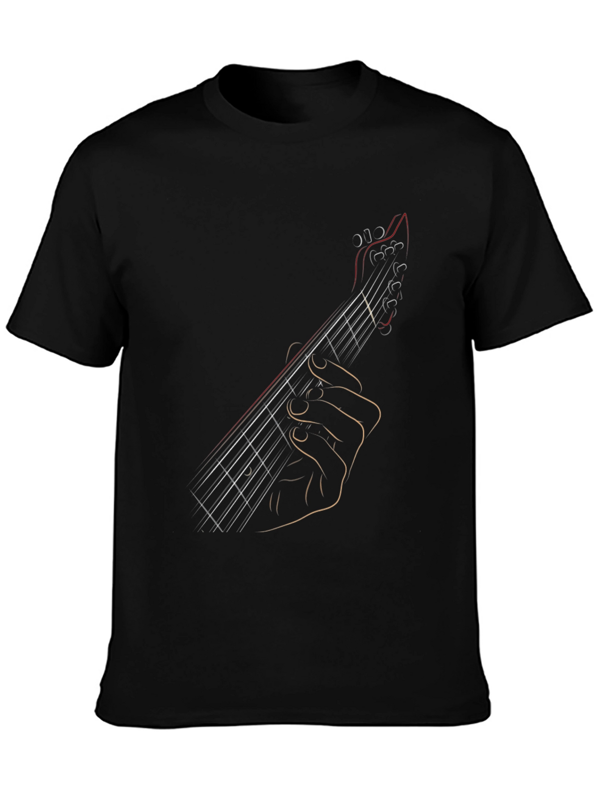 Guitar Outline Graphic Tee - Classic Black