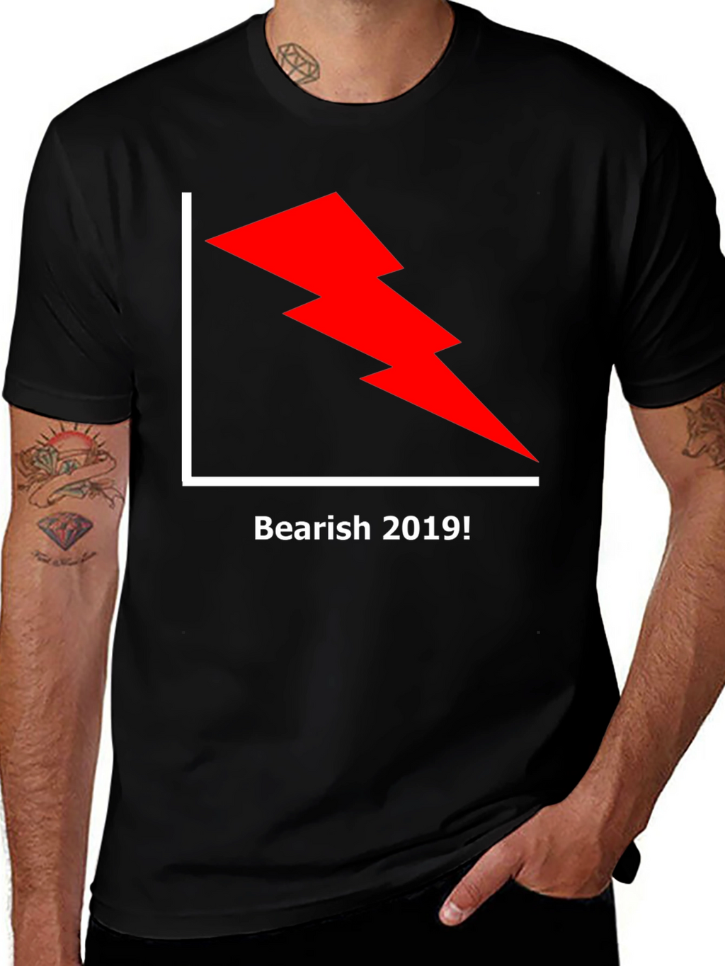 Bearish 2019 Graphic Tee - Black Cotton