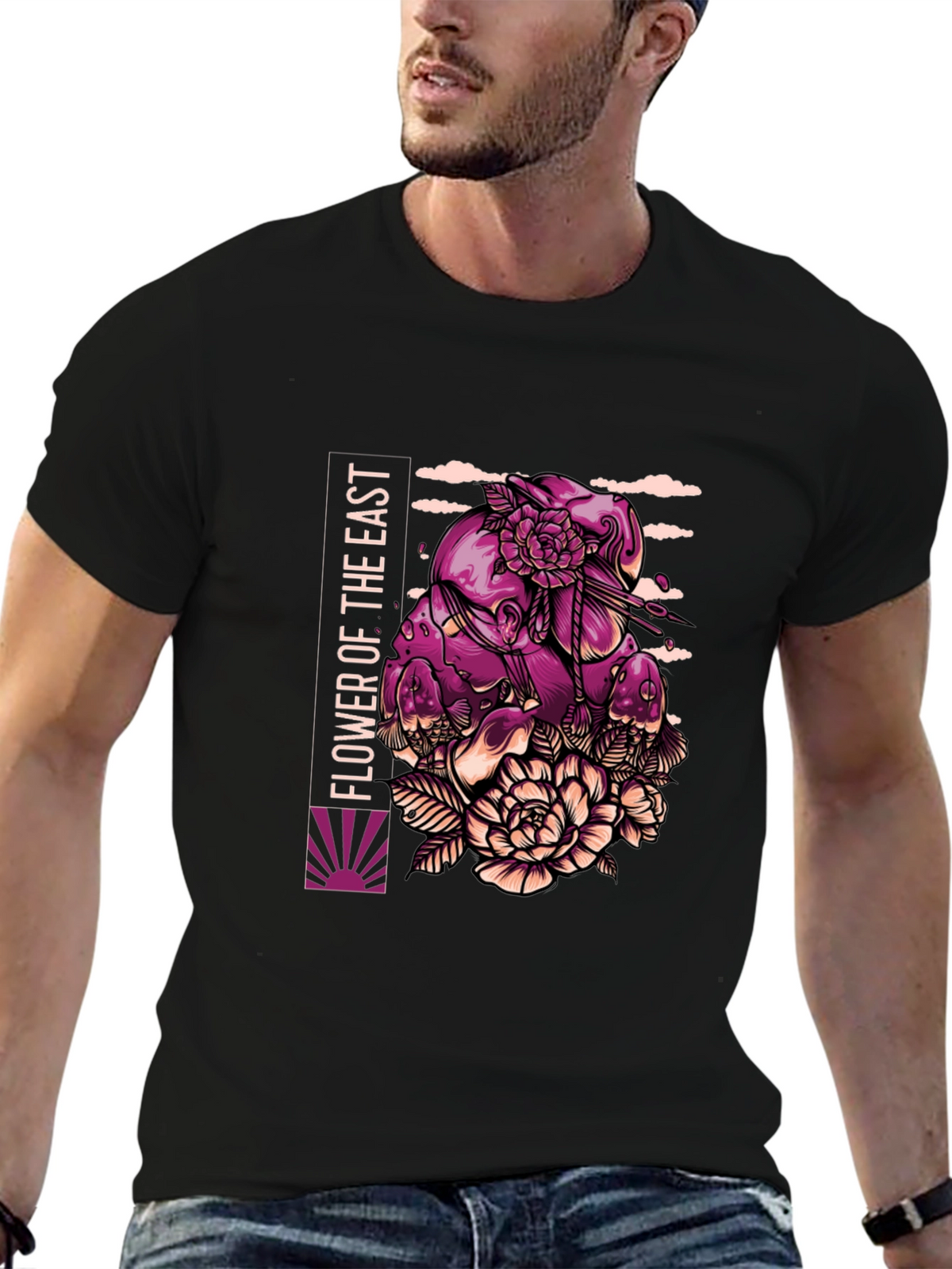 Flower of the East Graphic Tee - Black