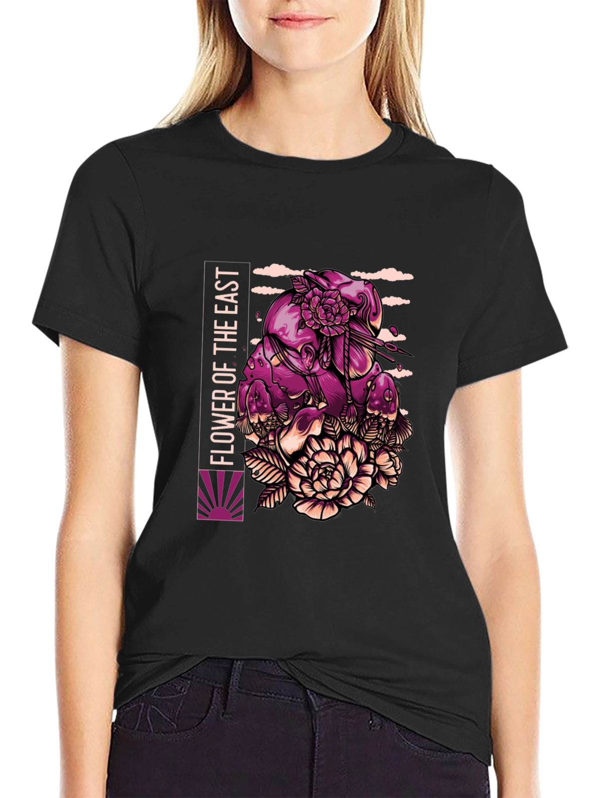 Flower of the East Graphic Tee - Black