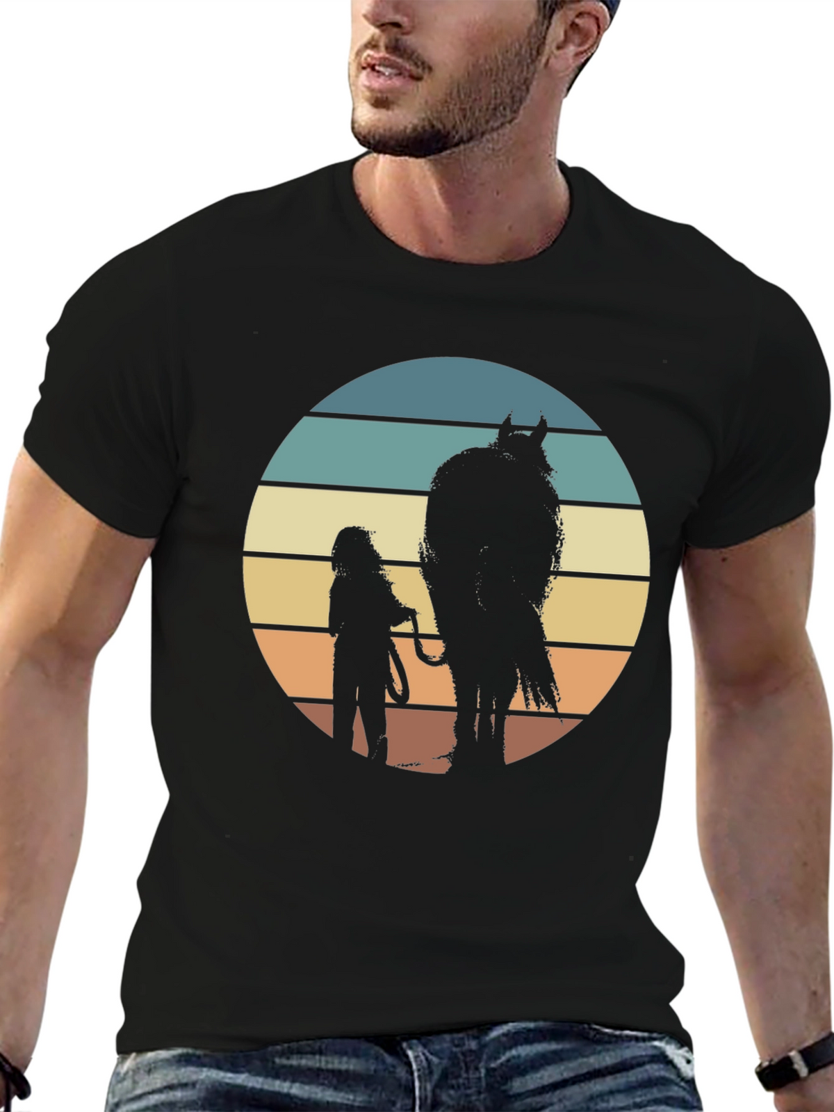 Retro Sunset Horse T-Shirt