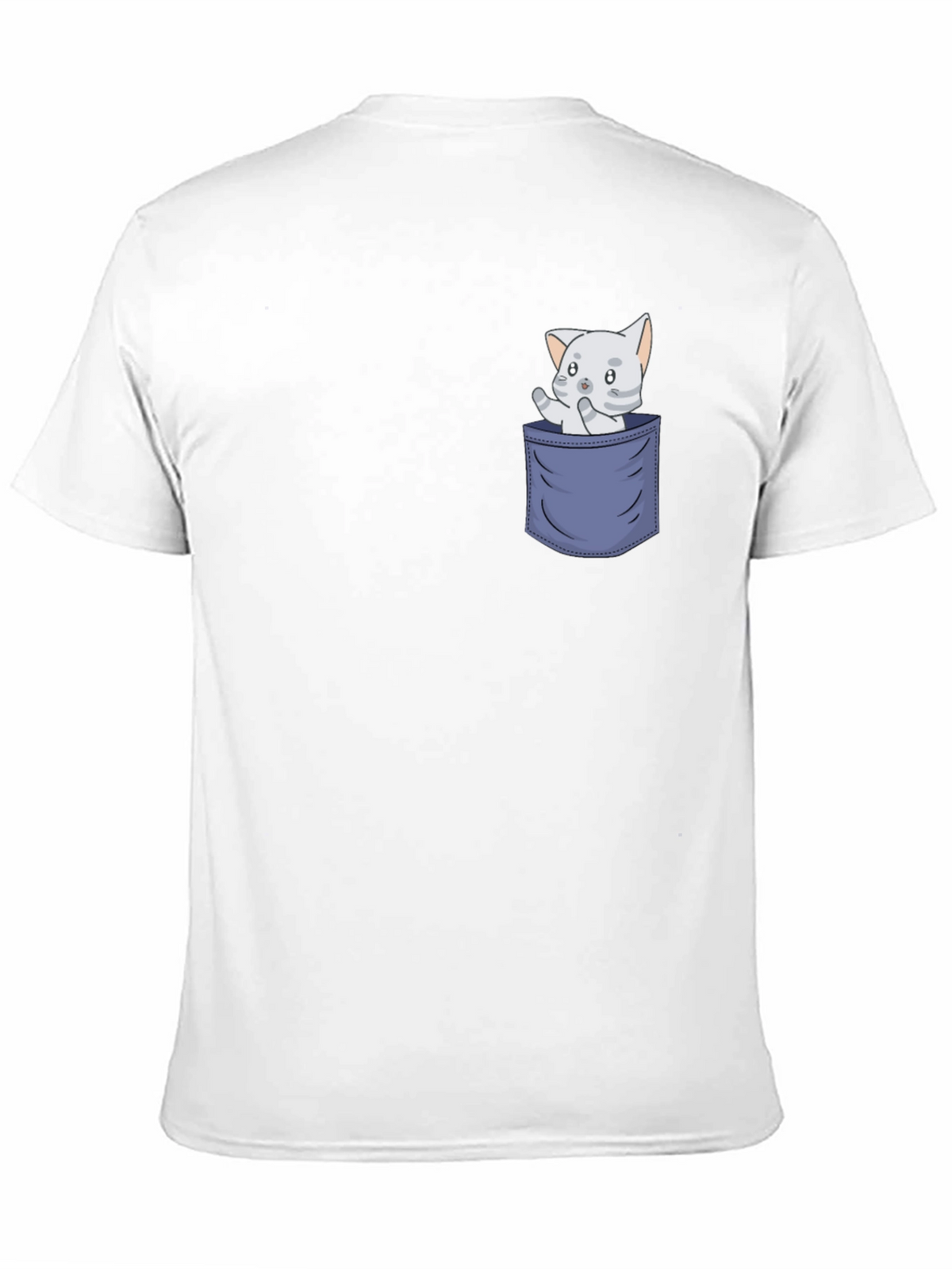 Cute Cat Pocket T-Shirt - Fun Graphic Tee