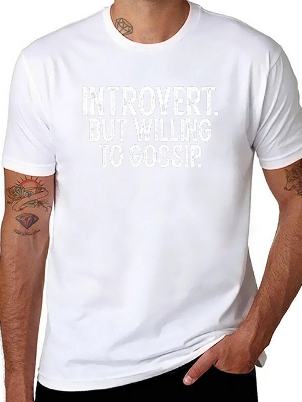 Introvert Willing to Gossip Funny Graphic T-Shirt