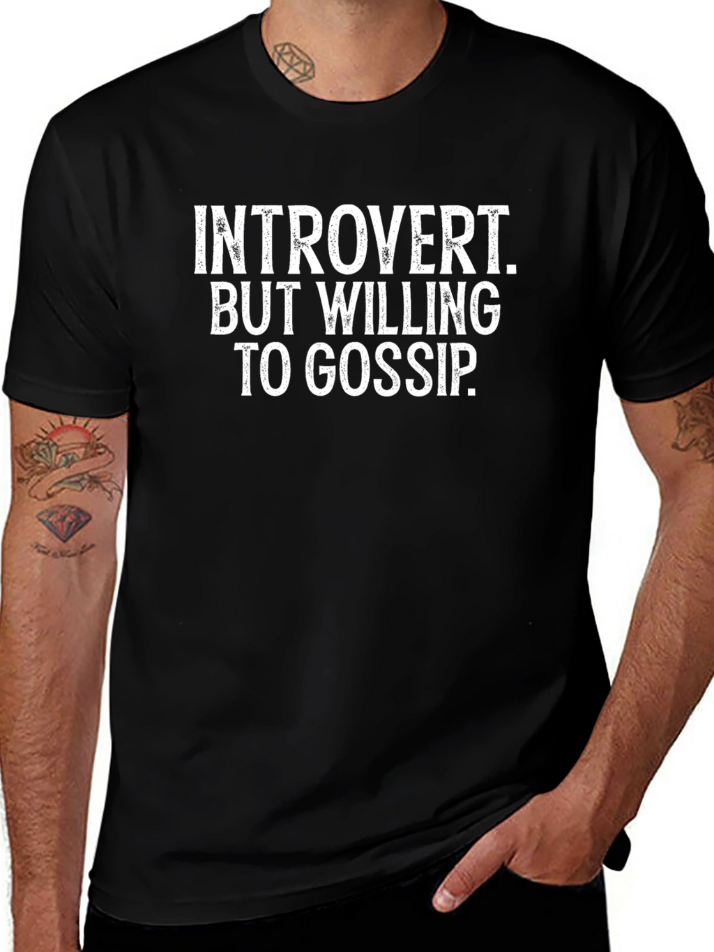 Introvert Willing to Gossip Funny Graphic T-Shirt