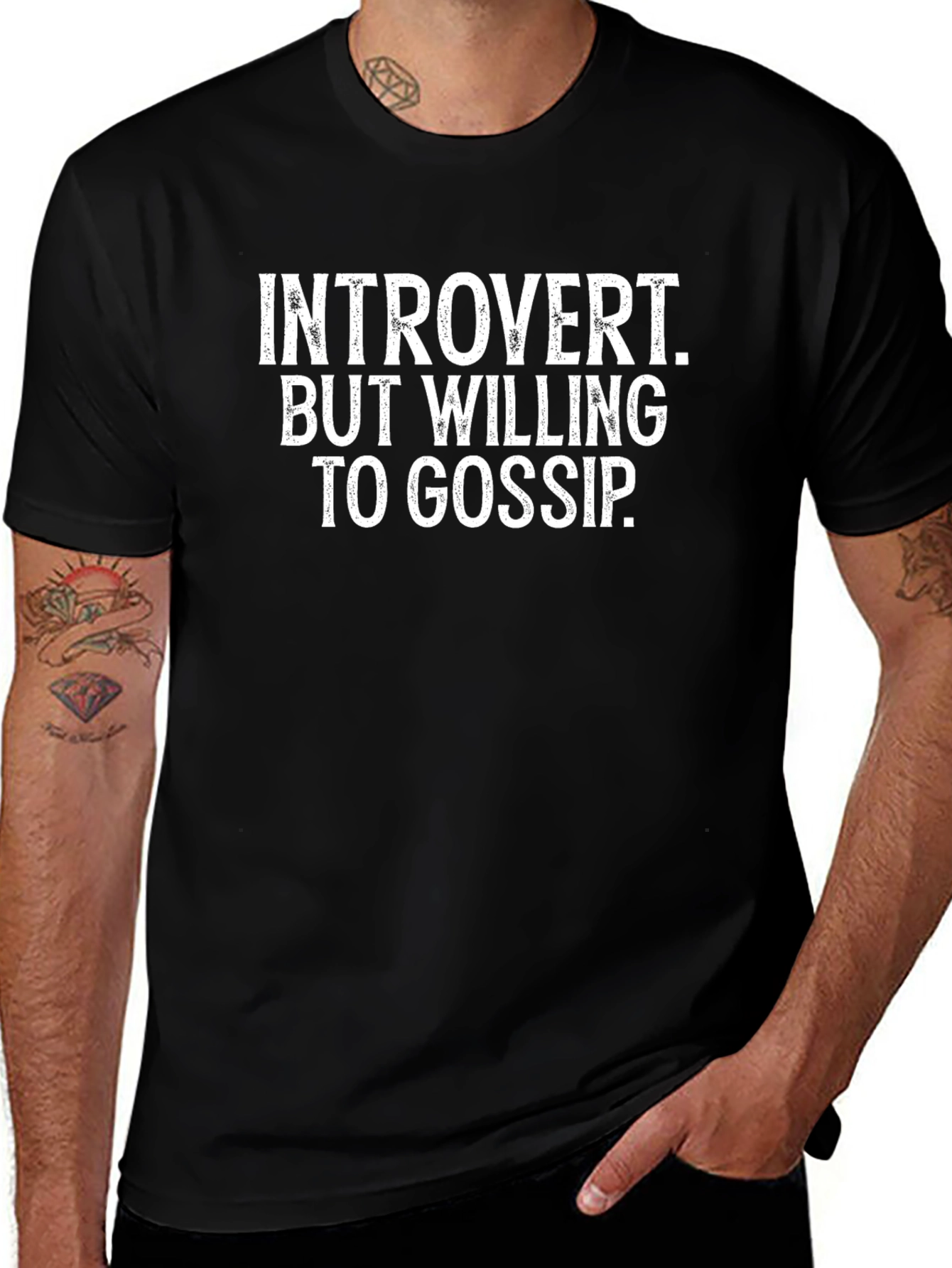 Introvert Willing to Gossip Funny Graphic T-Shirt