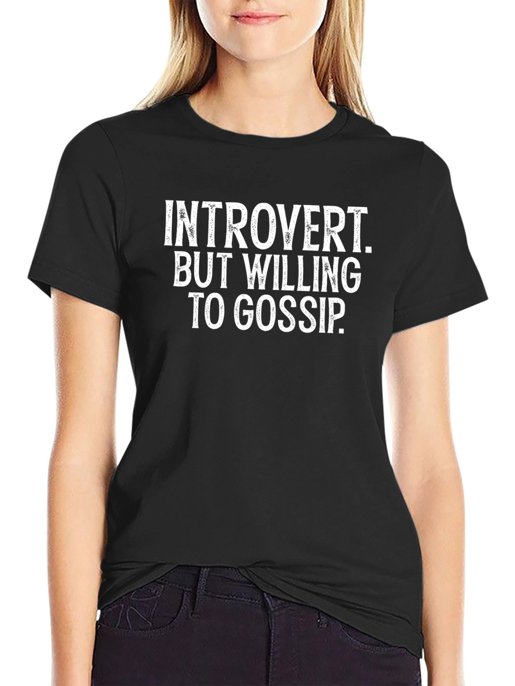 Introvert Willing to Gossip Funny Graphic T-Shirt