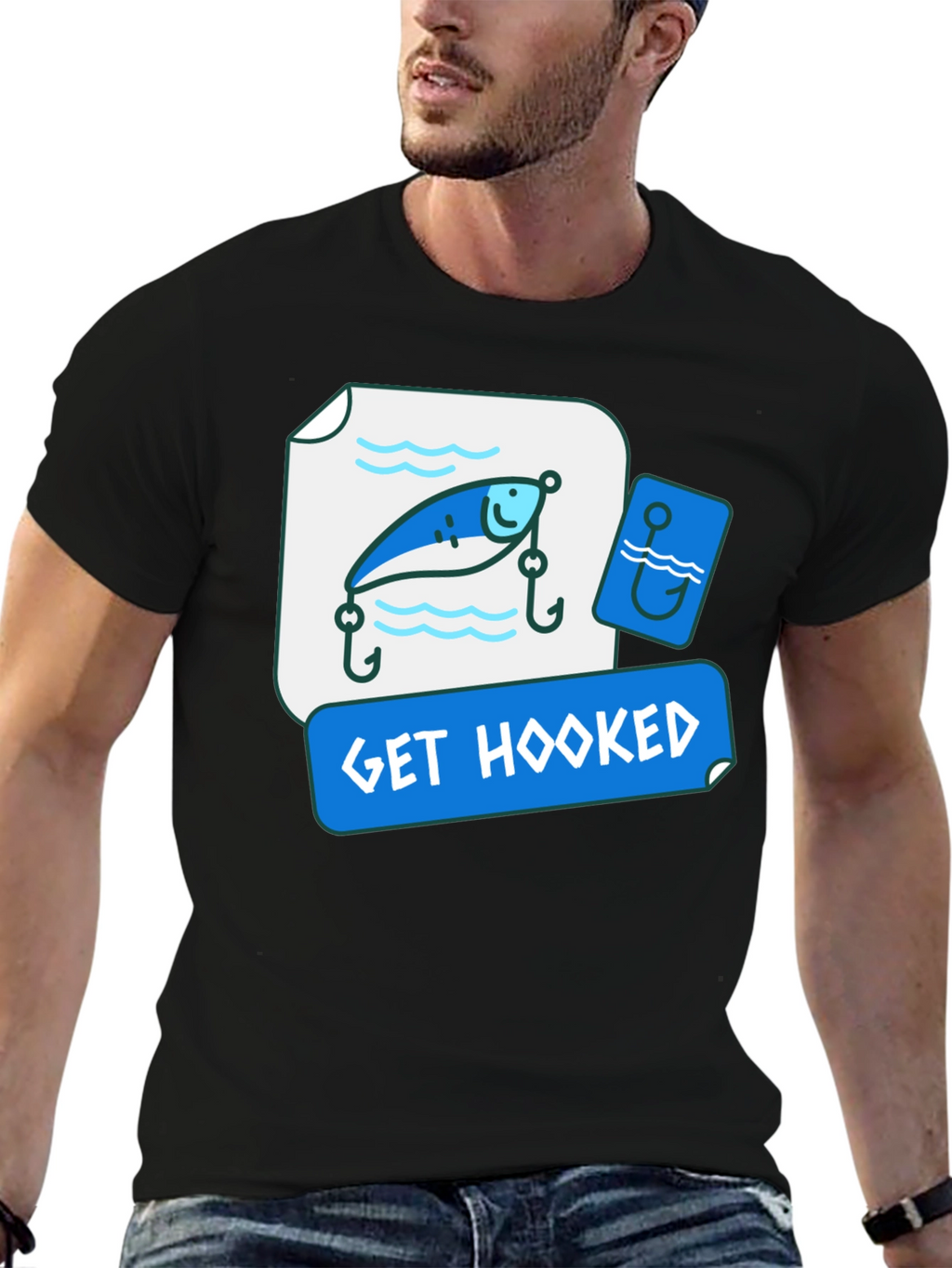 Get Hooked Fishing Lure Graphic Tee