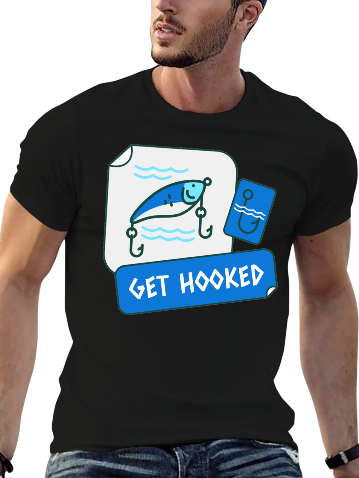 Get Hooked Fishing Lure Graphic Tee