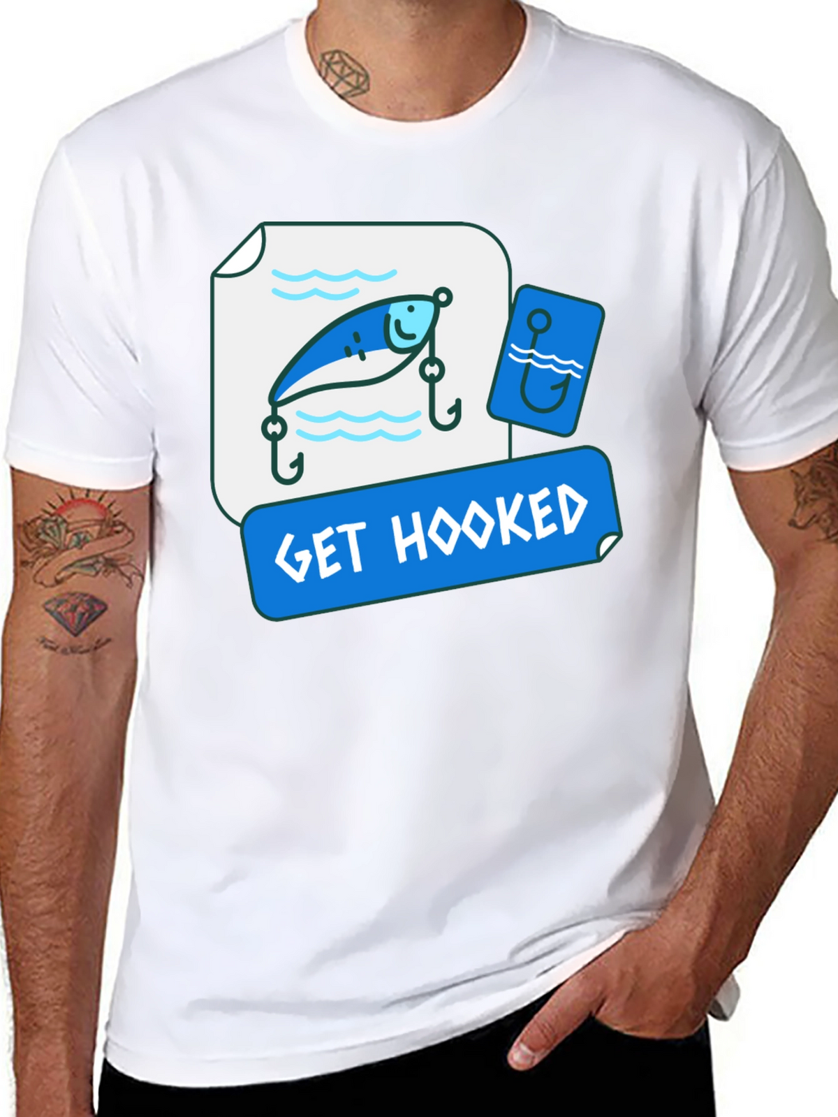 Get Hooked Fishing Lure Graphic Tee