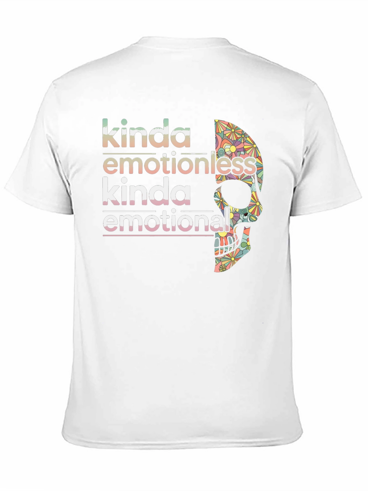 Kinda Emotionless Skull Graphic Tee - Black