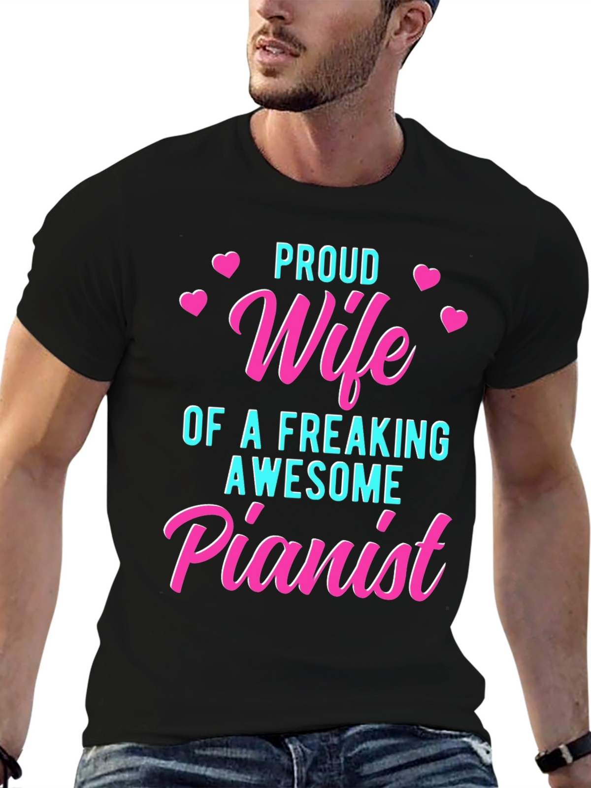 Proud Wife of a Freaking Awesome Pianist T-Shirt