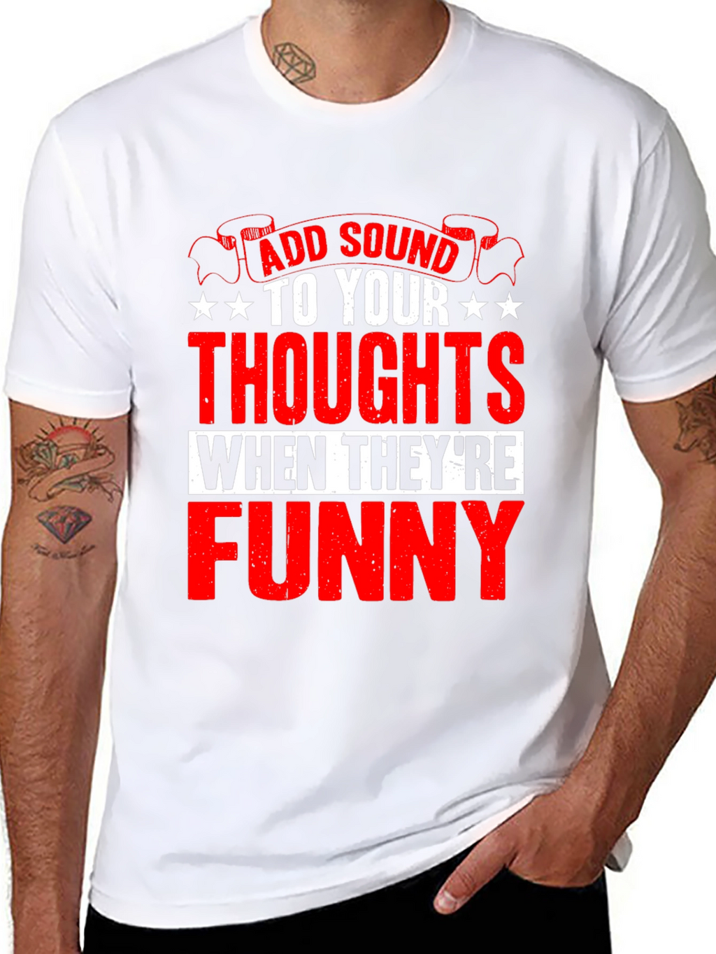Funny Thoughts Graphic T-Shirt - Add Sound!