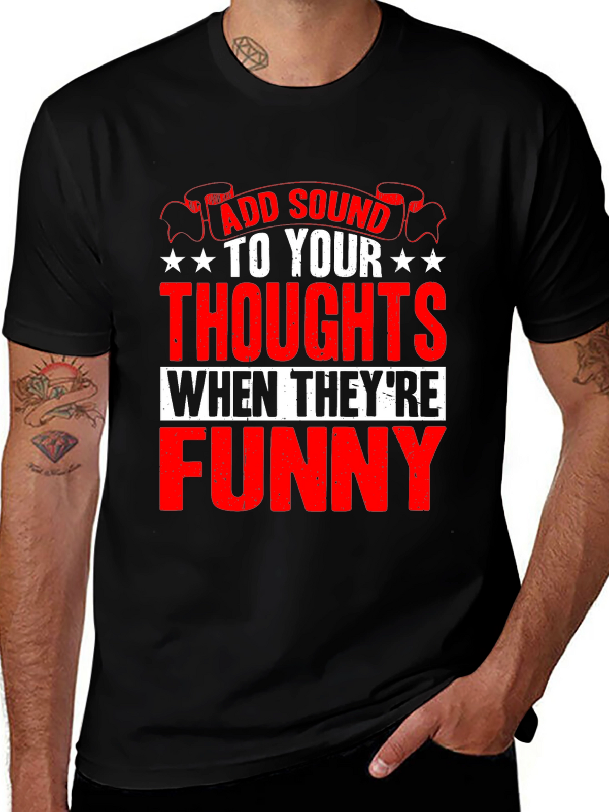 Funny Thoughts Graphic T-Shirt - Add Sound!