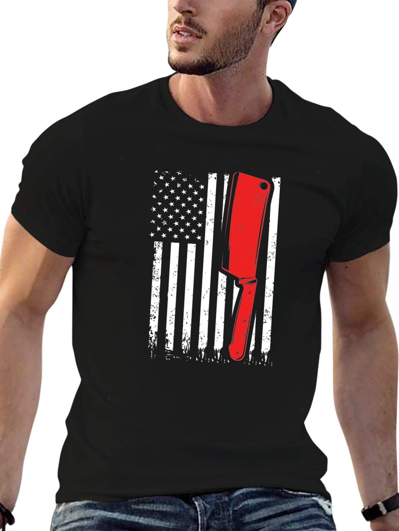 Butcher American Flag T-Shirt | Patriotic Meat Lover Tee