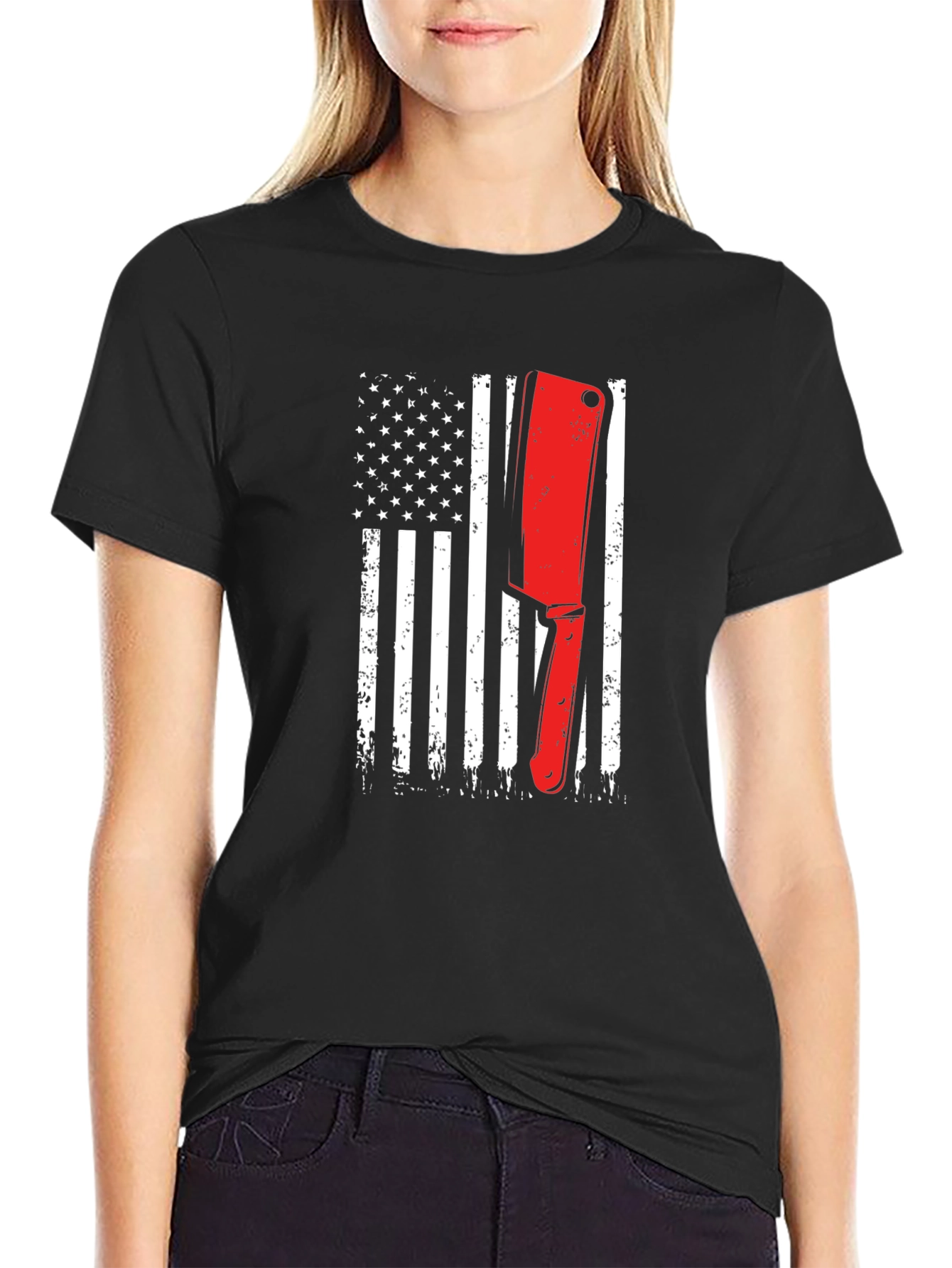 Butcher American Flag T-Shirt | Patriotic Meat Lover Tee