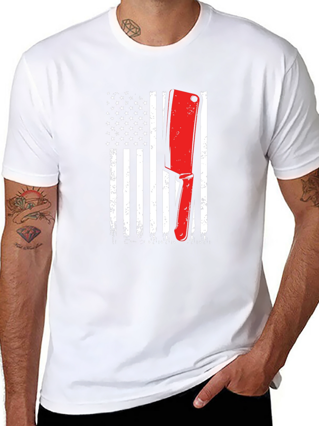 Butcher American Flag T-Shirt | Patriotic Meat Lover Tee