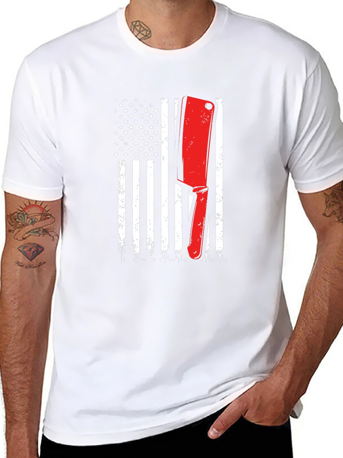 Butcher American Flag T-Shirt | Patriotic Meat Lover Tee