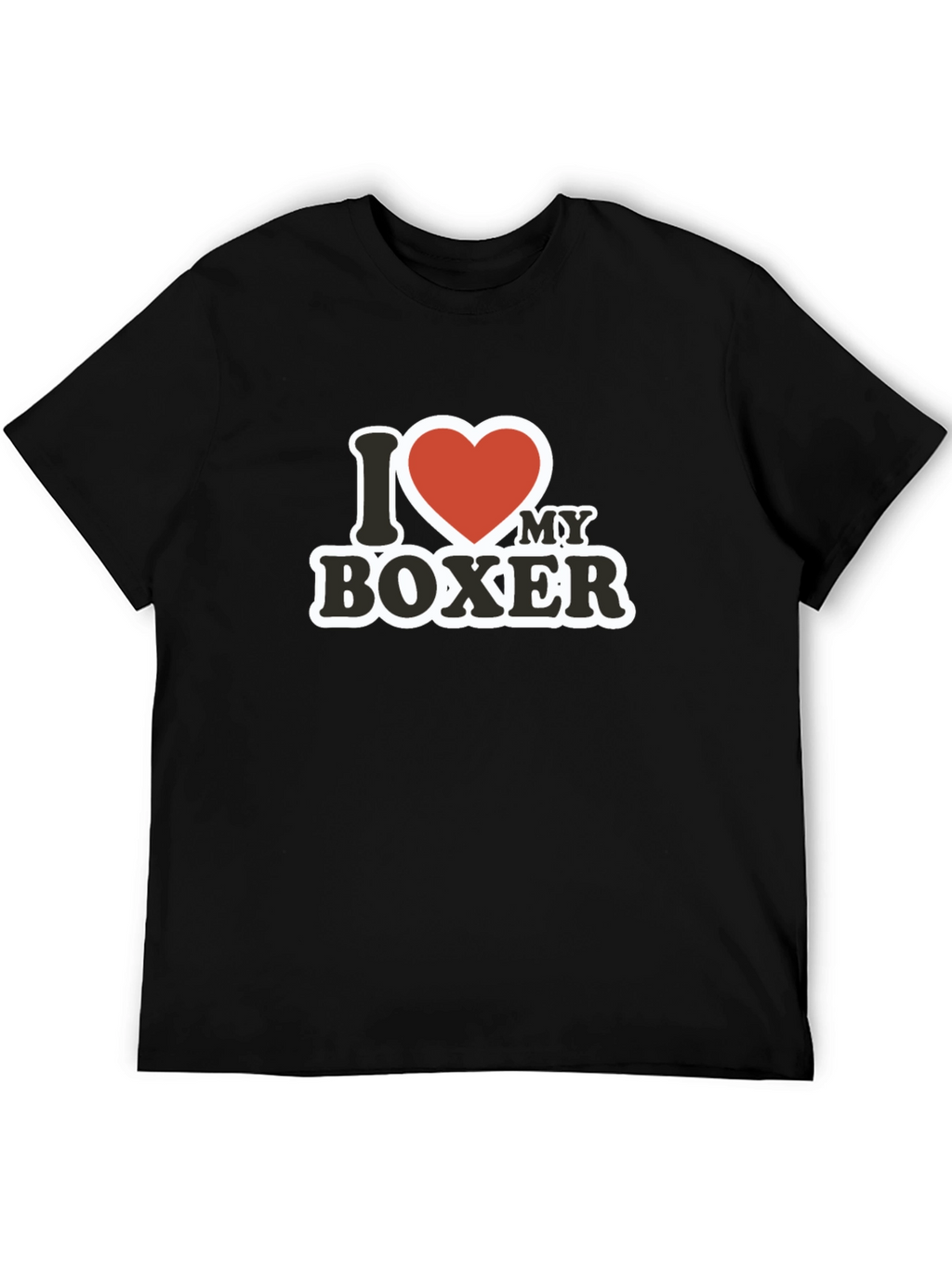 I Love My Boxer T-Shirt - Black Cotton Tee