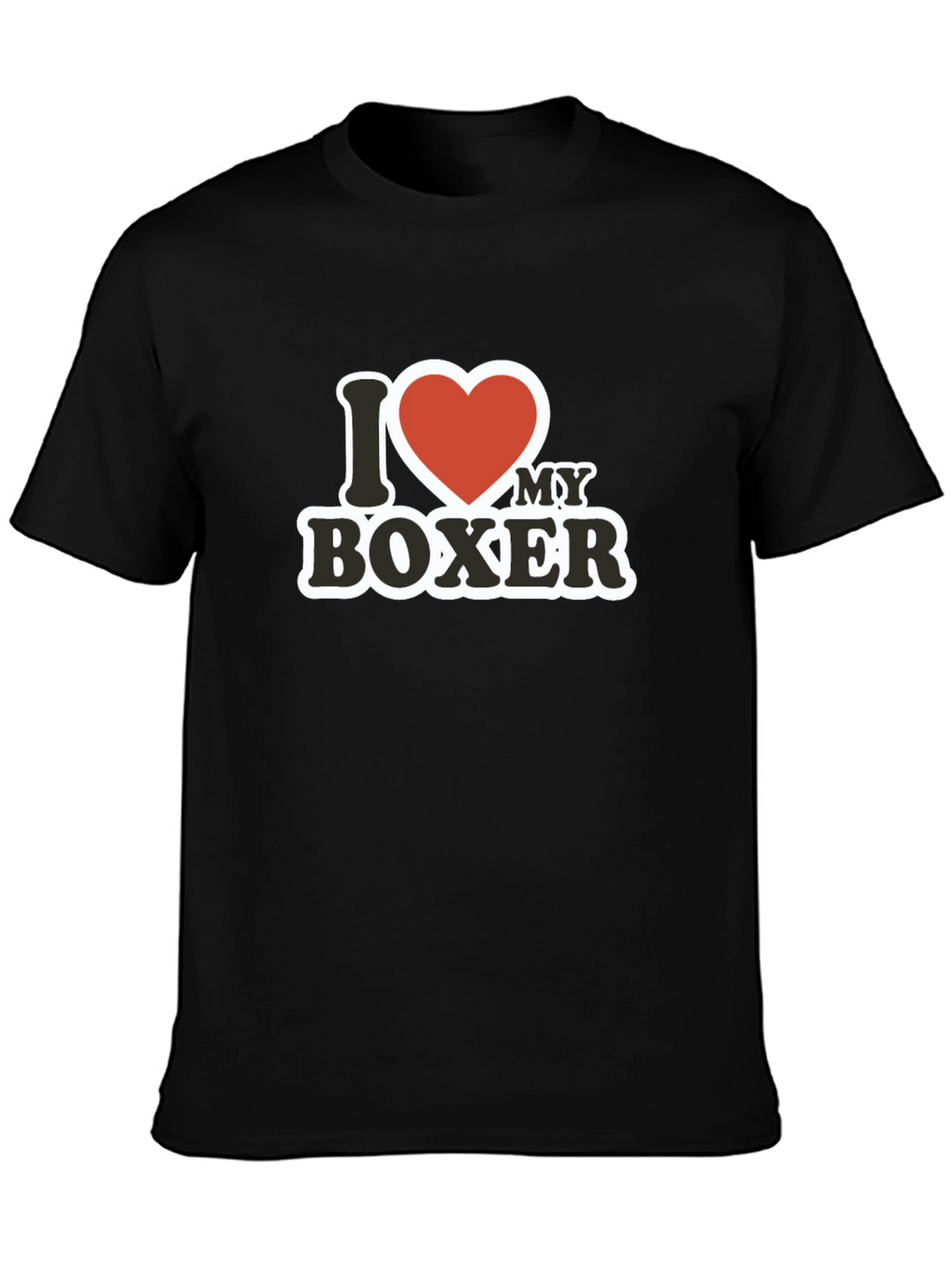 I Love My Boxer T-Shirt - Black Cotton Tee