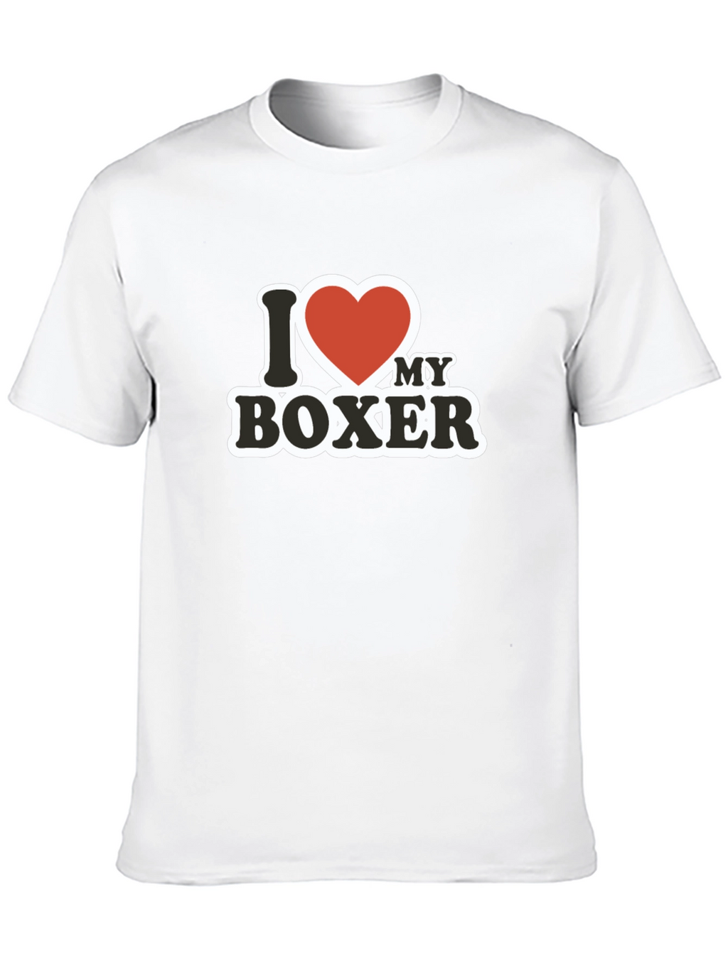 I Love My Boxer T-Shirt - Black Cotton Tee