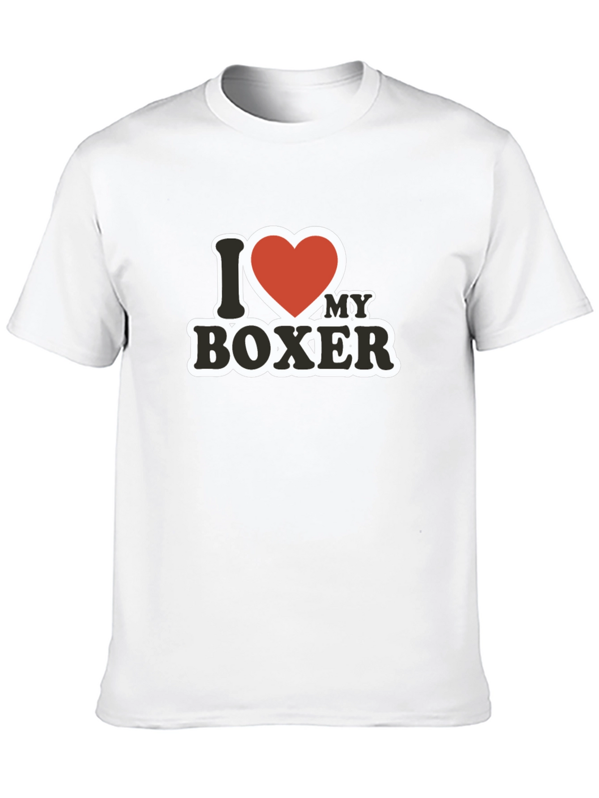 I Love My Boxer T-Shirt - Black Cotton Tee