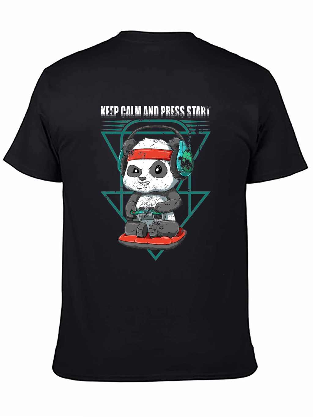 Keep Calm Panda Gamer Black T-Shirt