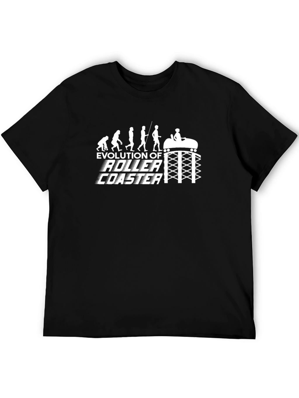 Evolution of Roller Coaster Graphic Tee - Black T-Shirt