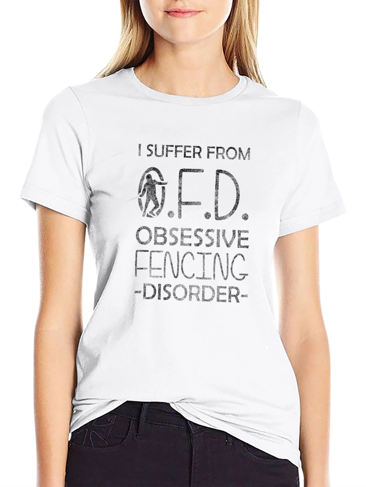 Obsessive Fencing Disorder Black T-Shirt