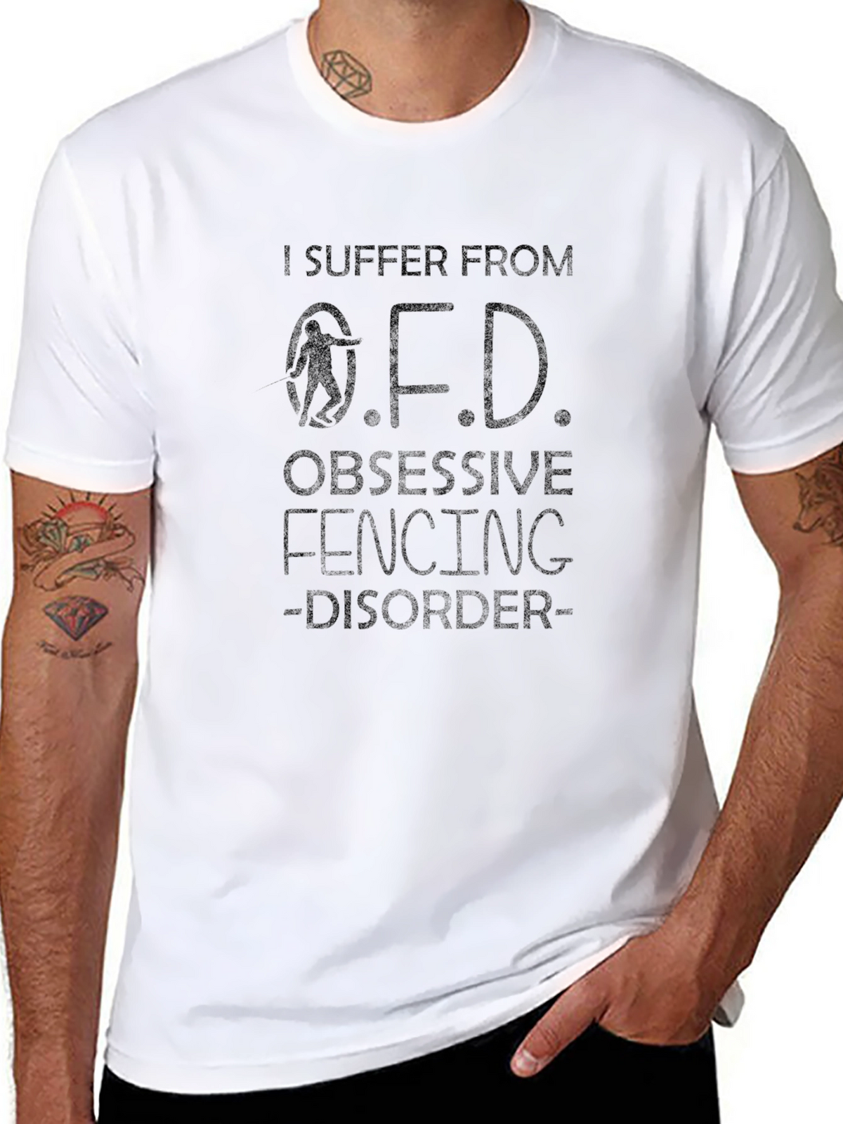 Obsessive Fencing Disorder Black T-Shirt