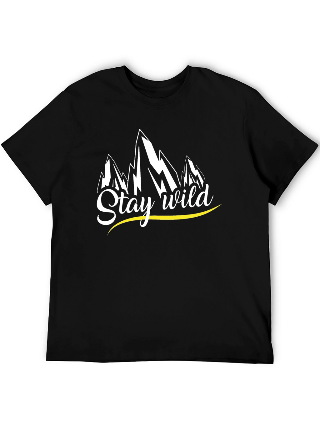 Stay Wild Mountain Graphic Tee - Black