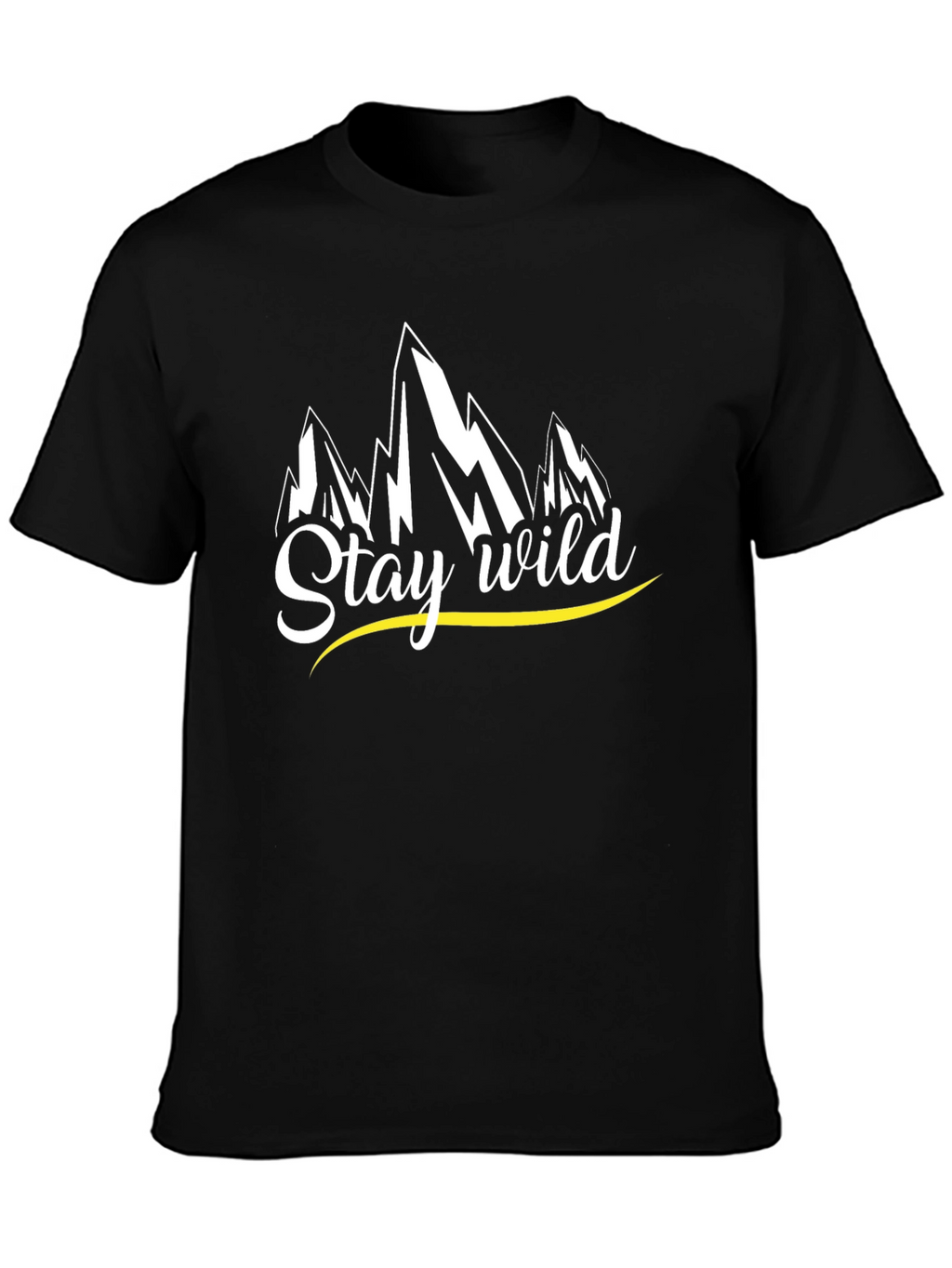 Stay Wild Mountain Graphic Tee - Black