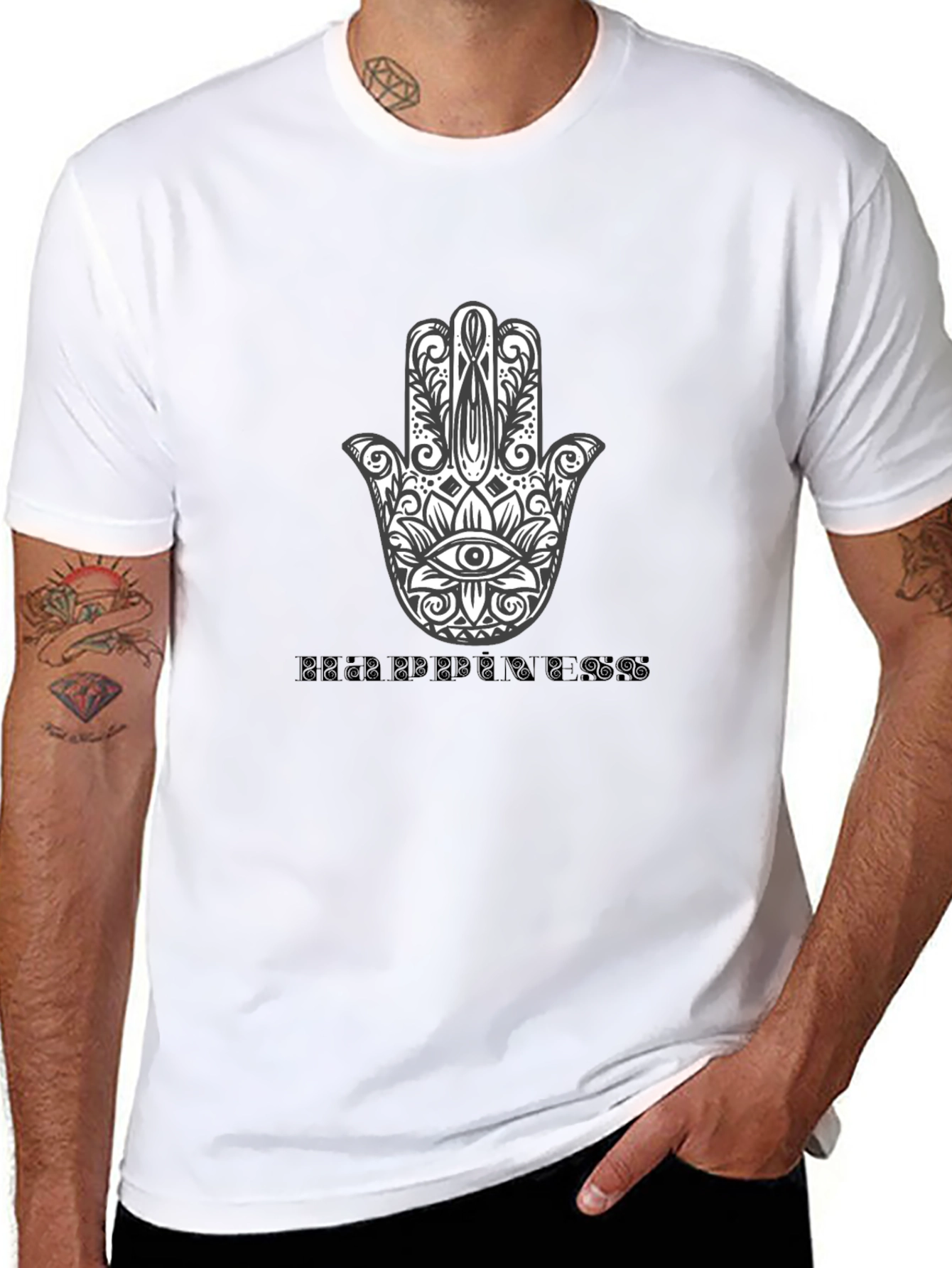 Hamsa Hand Happiness Graphic T-Shirt