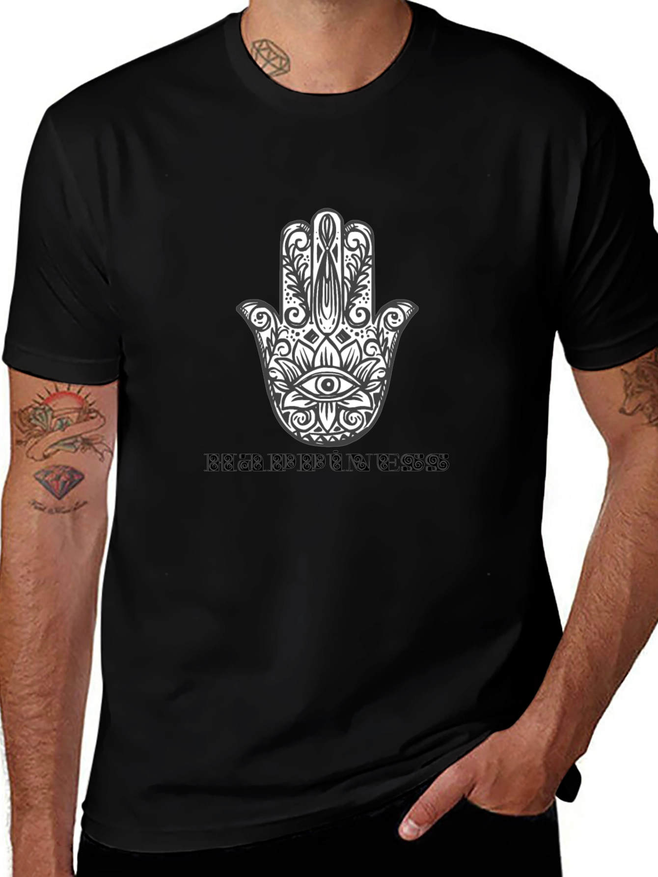 Hamsa Hand Happiness Graphic T-Shirt