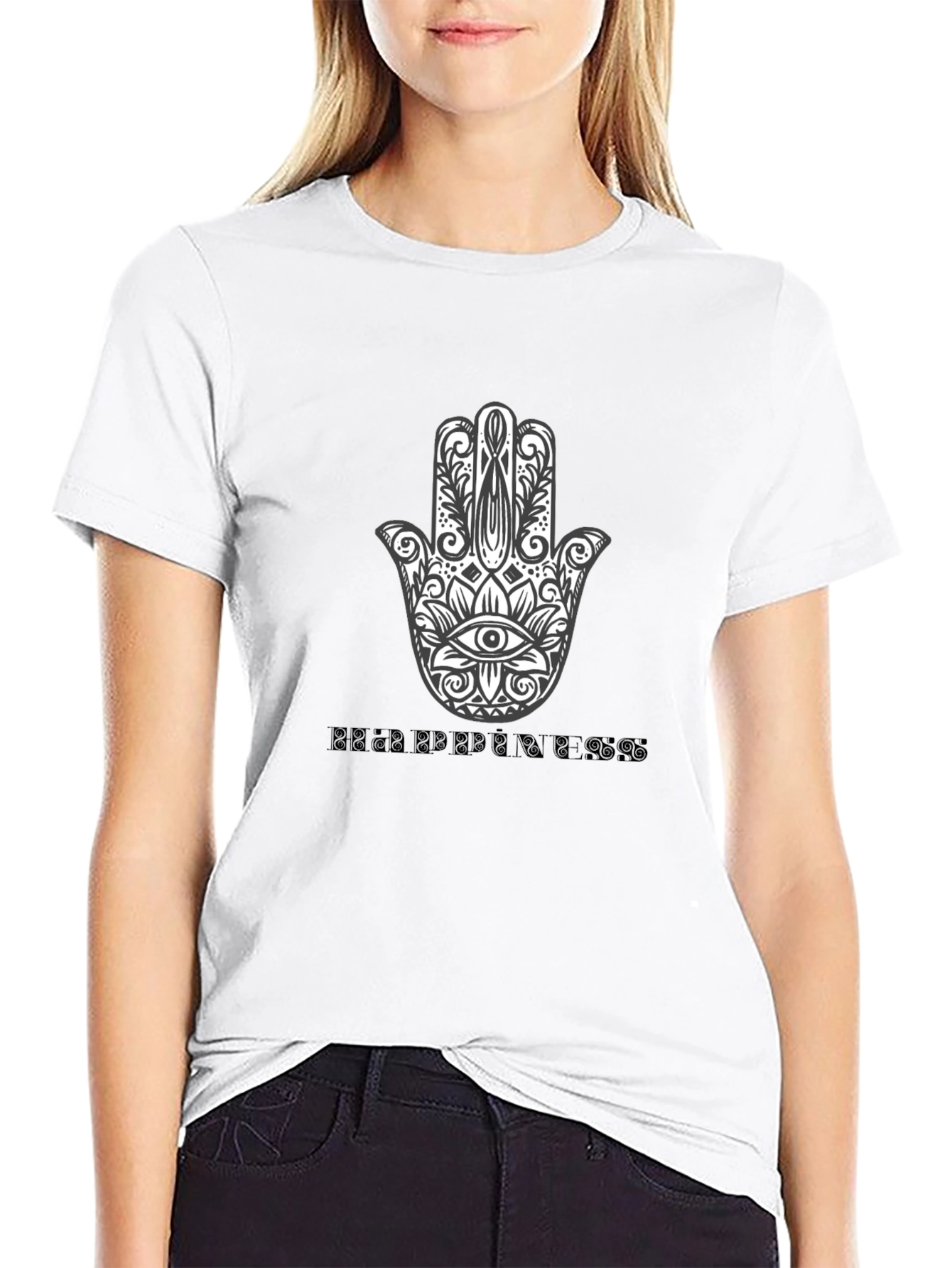 Hamsa Hand Happiness Graphic T-Shirt