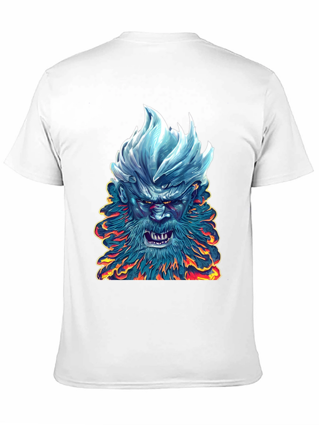 Ice & Fire Demon Graphic Tee - Black