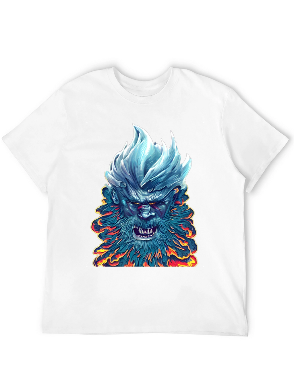 Ice & Fire Demon Graphic Tee - Black
