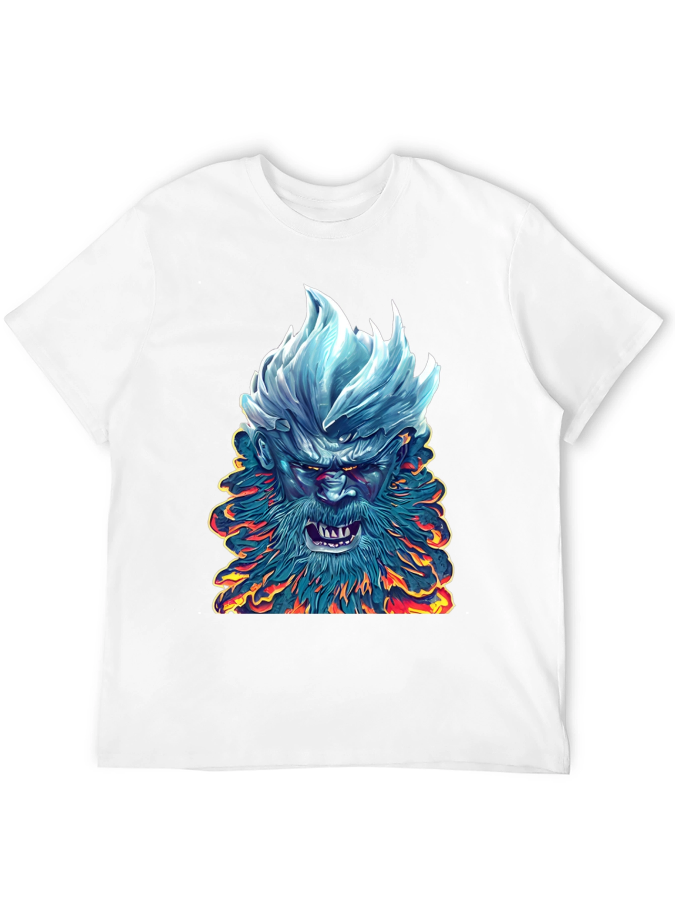 Ice & Fire Demon Graphic Tee - Black