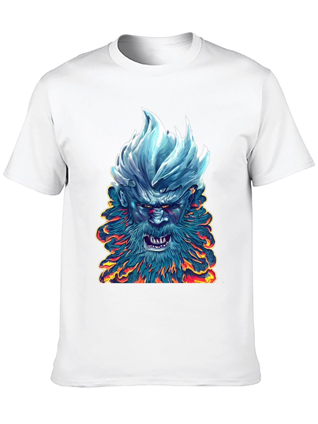 Ice & Fire Demon Graphic Tee - Black