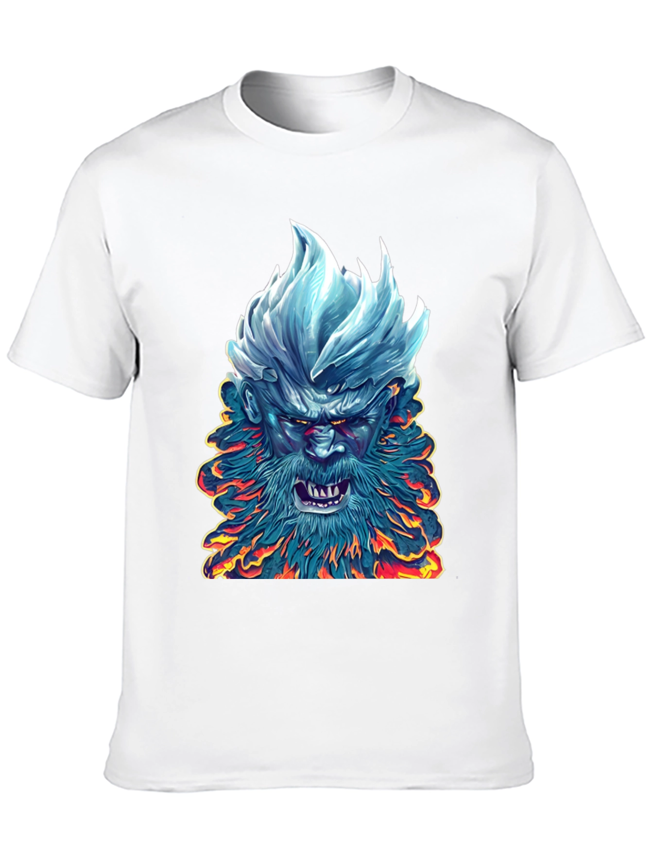 Ice & Fire Demon Graphic Tee - Black
