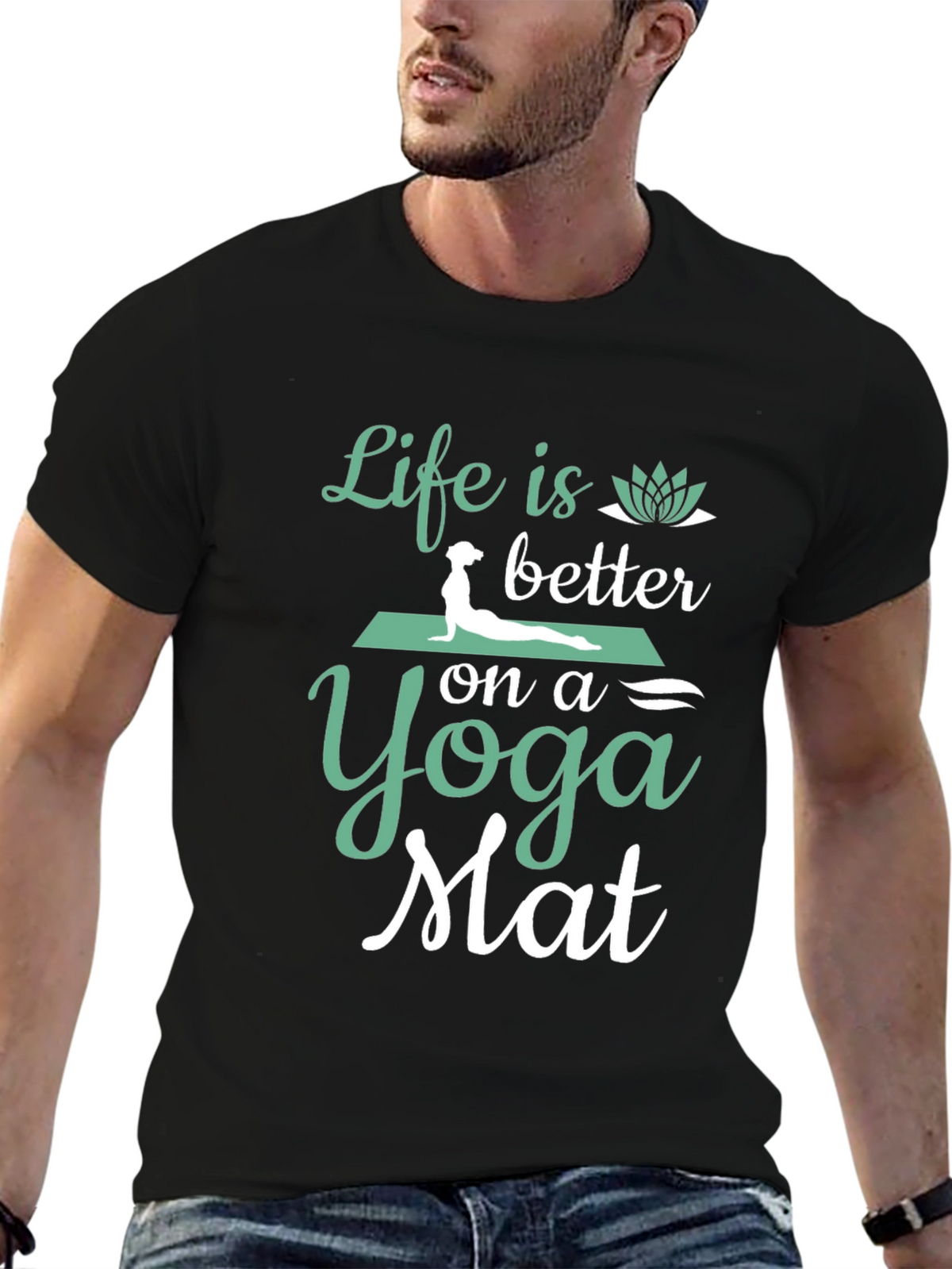 Yoga Mat T-Shirt - Life is Better