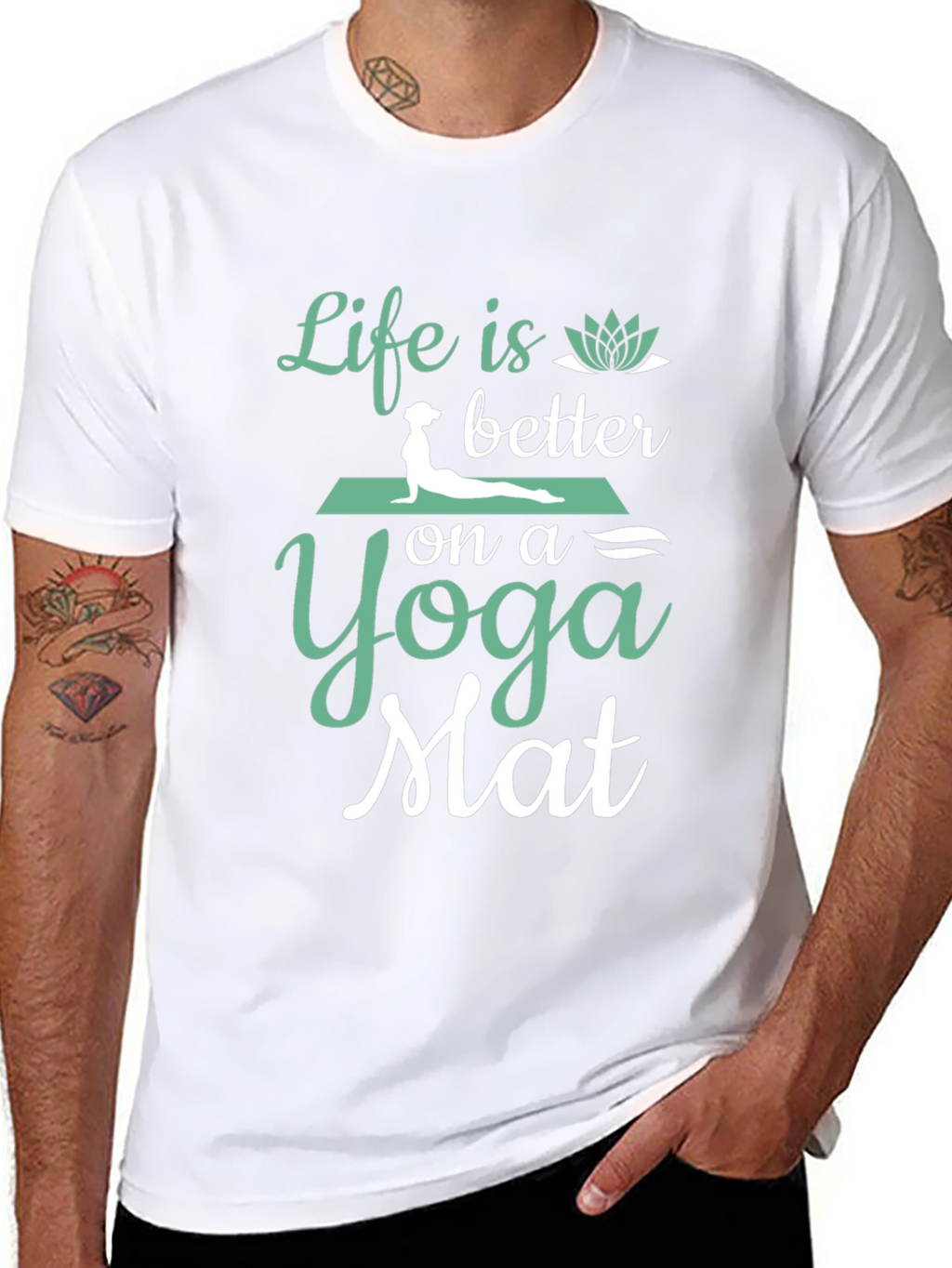 Yoga Mat T-Shirt - Life is Better