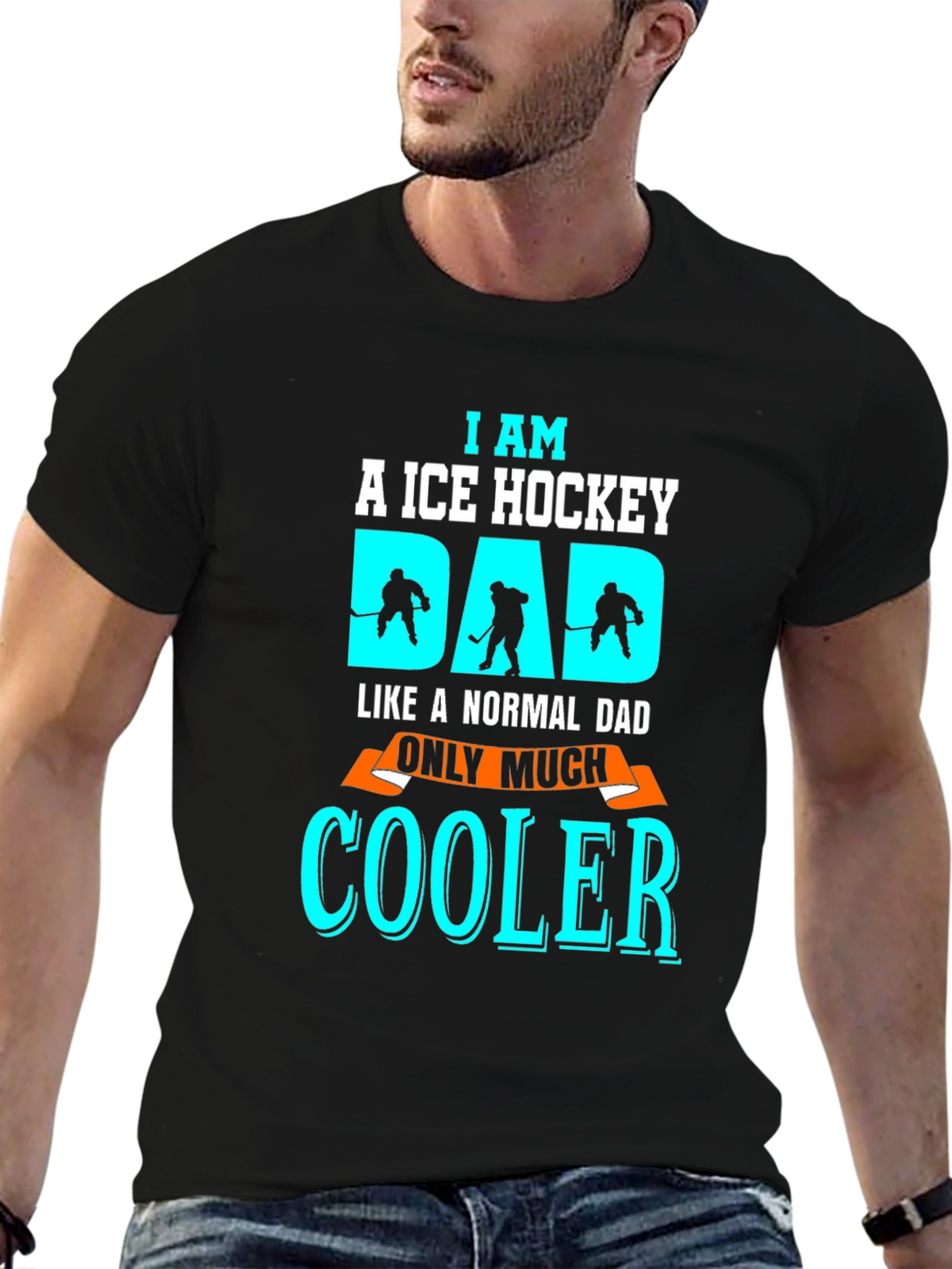 Ice Hockey Dad T-Shirt - Cool Fathers Day Tee