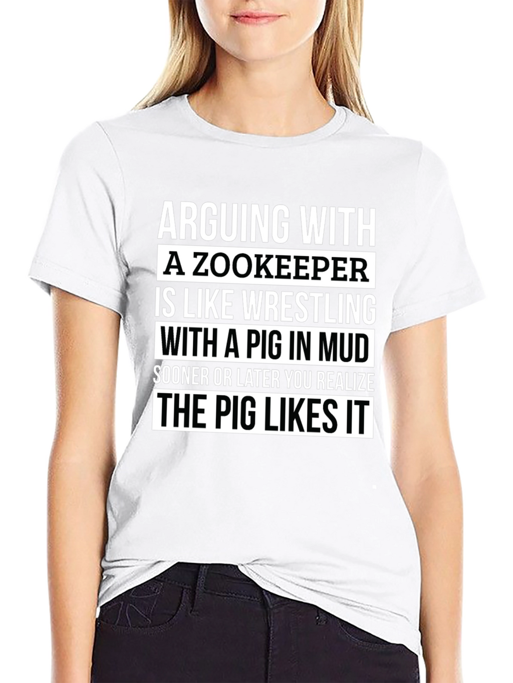Zookeeper Pig Mud Wrestling Slogan T-Shirt