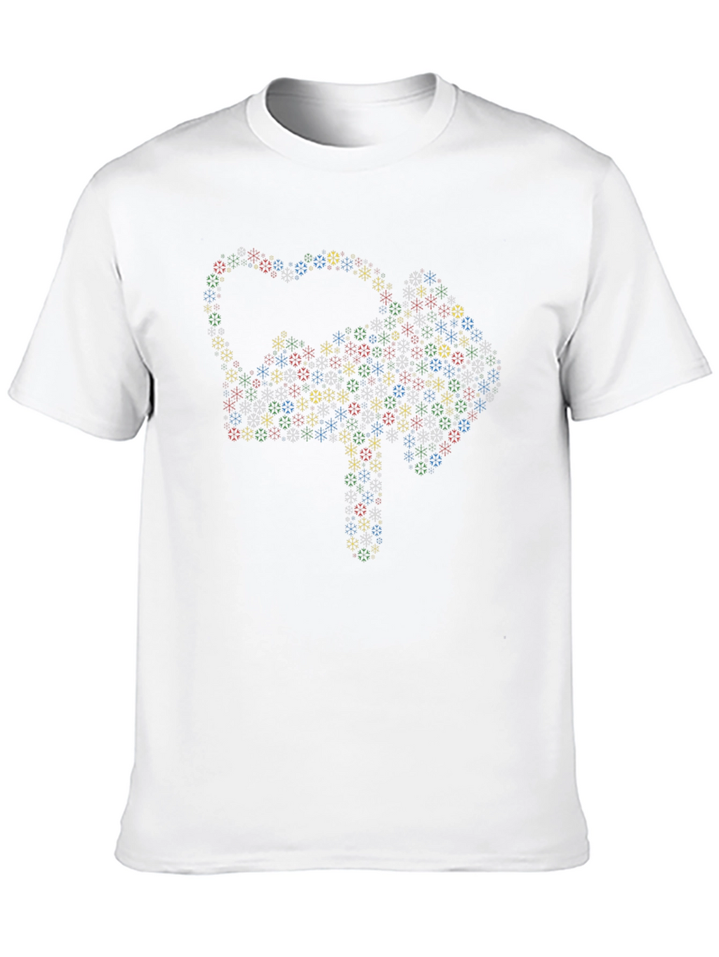 Geometric Snowflake Arrow Black T-Shirt