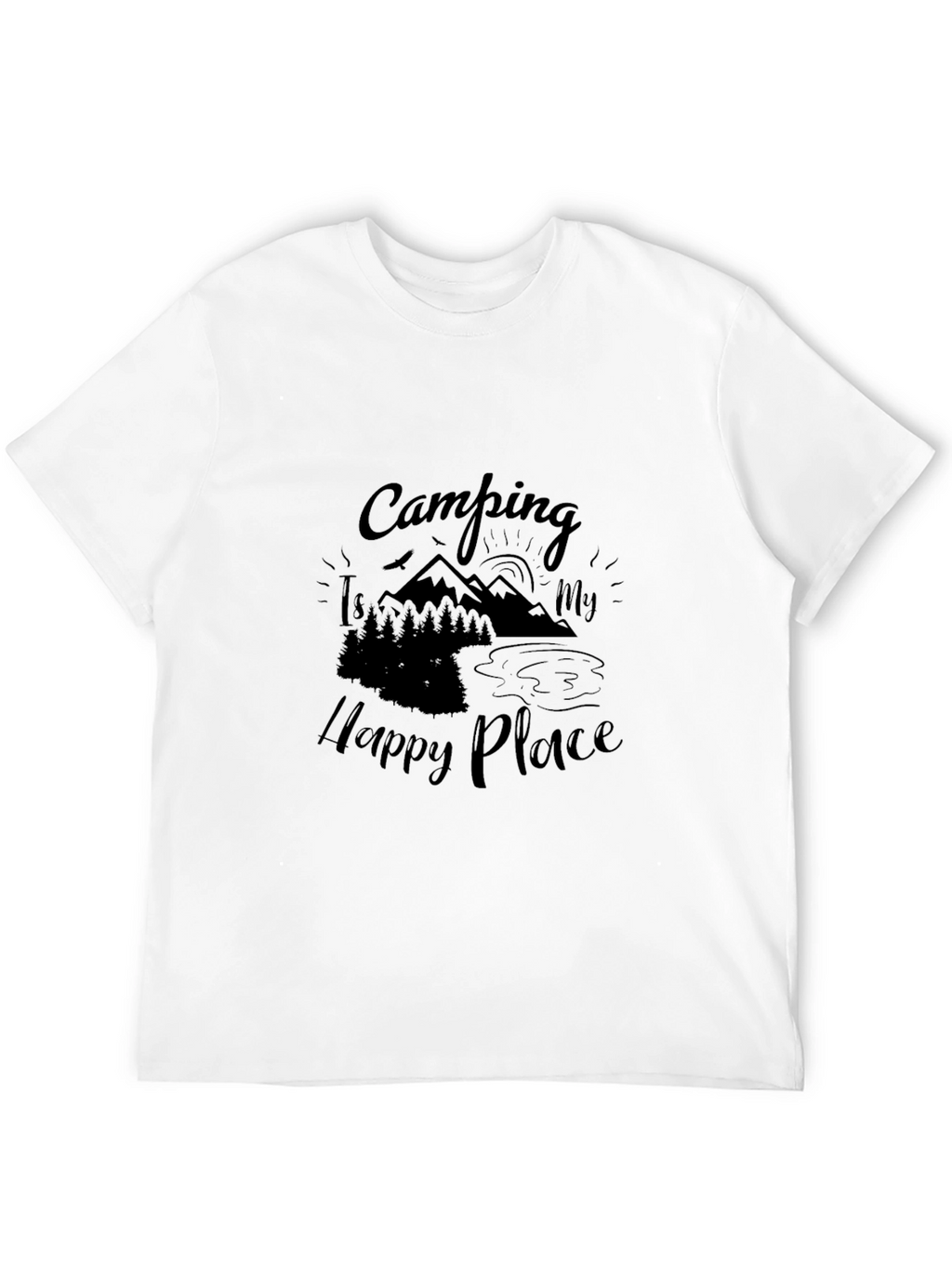 Camping Is My Happy Place Black T-Shirt